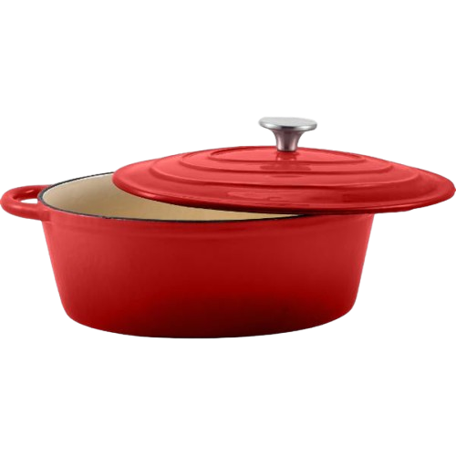 ADVNTRS Oval Cast Iron Casserole 30cm Chrome Knob