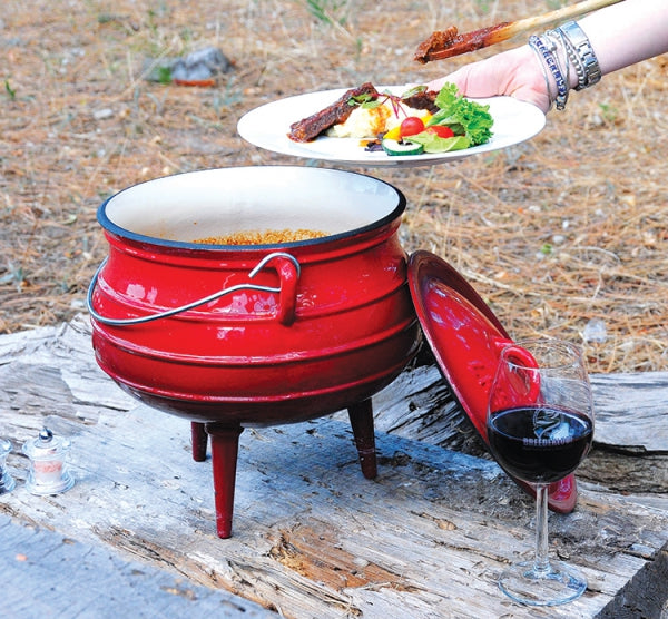 ADVNTRS No. 3 Enamel Potjie Pot Red