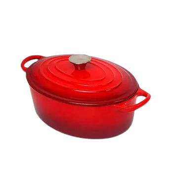 ADVNTRS Oval Cast Iron Casserole 30cm Chrome Knob